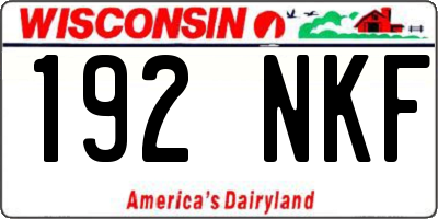 WI license plate 192NKF