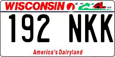 WI license plate 192NKK