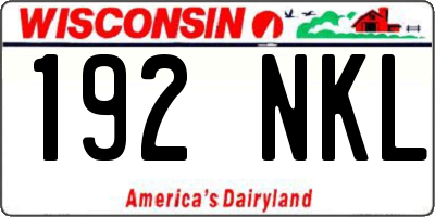 WI license plate 192NKL