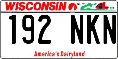 WI license plate 192NKN