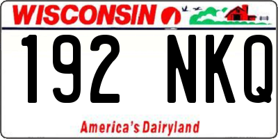WI license plate 192NKQ