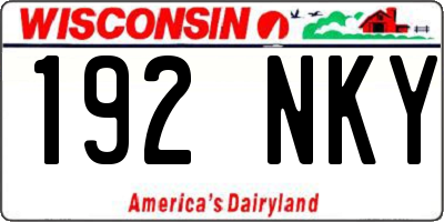 WI license plate 192NKY