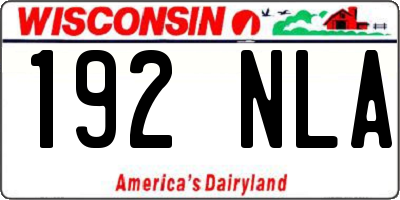 WI license plate 192NLA