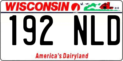 WI license plate 192NLD