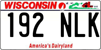 WI license plate 192NLK