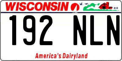 WI license plate 192NLN