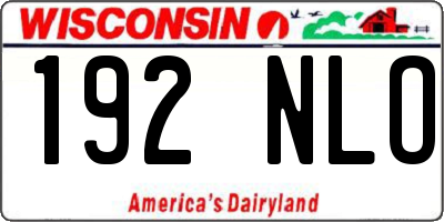 WI license plate 192NLO