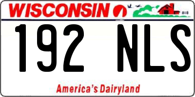 WI license plate 192NLS