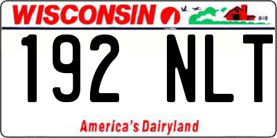 WI license plate 192NLT