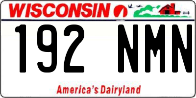 WI license plate 192NMN