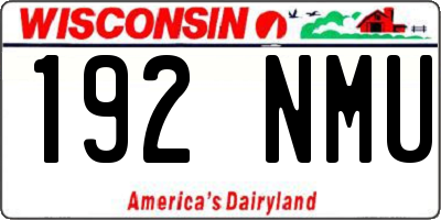 WI license plate 192NMU