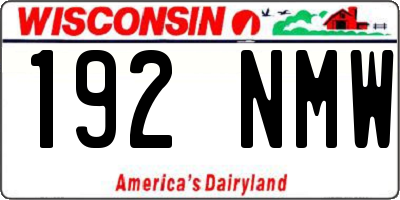 WI license plate 192NMW
