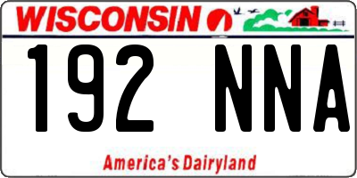 WI license plate 192NNA