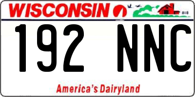 WI license plate 192NNC