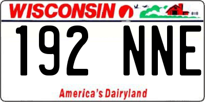 WI license plate 192NNE