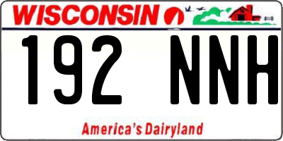 WI license plate 192NNH