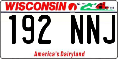 WI license plate 192NNJ