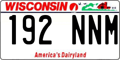 WI license plate 192NNM