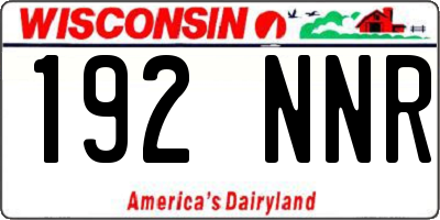 WI license plate 192NNR