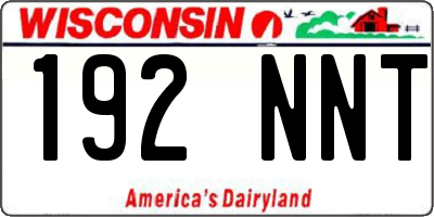 WI license plate 192NNT
