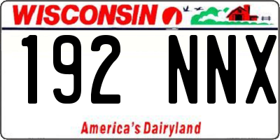WI license plate 192NNX