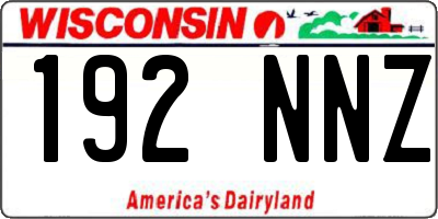 WI license plate 192NNZ