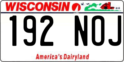 WI license plate 192NOJ