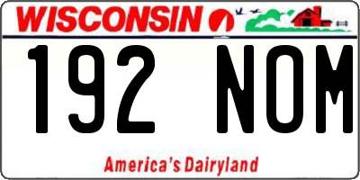 WI license plate 192NOM