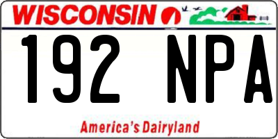 WI license plate 192NPA