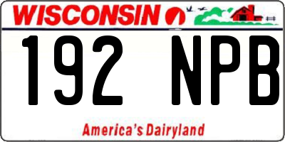 WI license plate 192NPB