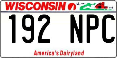 WI license plate 192NPC