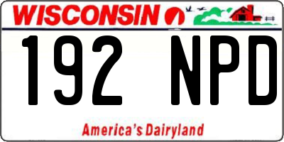 WI license plate 192NPD