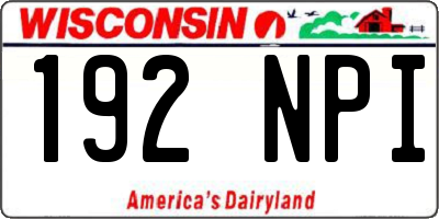 WI license plate 192NPI