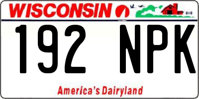 WI license plate 192NPK
