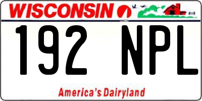 WI license plate 192NPL