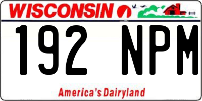 WI license plate 192NPM