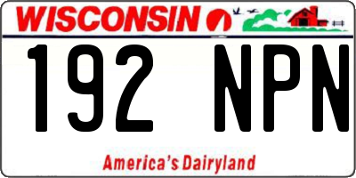 WI license plate 192NPN