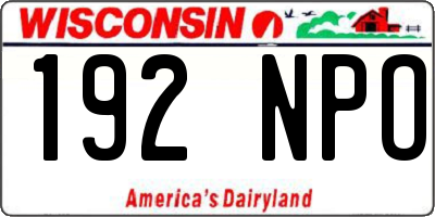WI license plate 192NPO