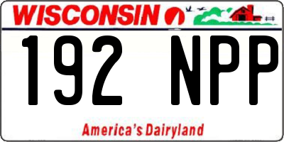 WI license plate 192NPP