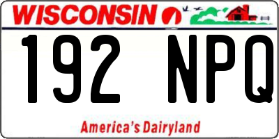 WI license plate 192NPQ
