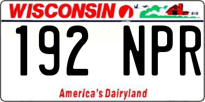 WI license plate 192NPR