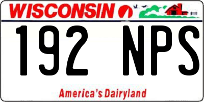 WI license plate 192NPS