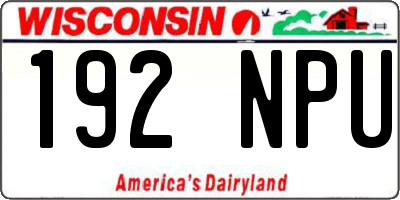 WI license plate 192NPU
