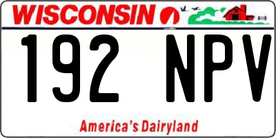 WI license plate 192NPV