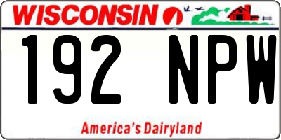 WI license plate 192NPW