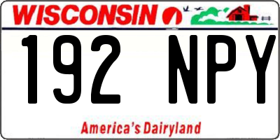 WI license plate 192NPY