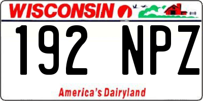 WI license plate 192NPZ
