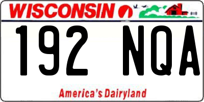 WI license plate 192NQA