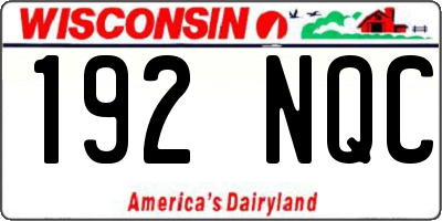 WI license plate 192NQC