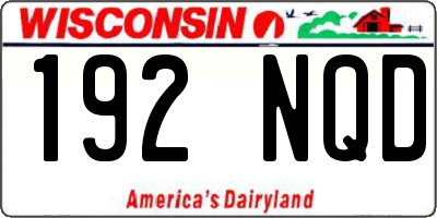 WI license plate 192NQD